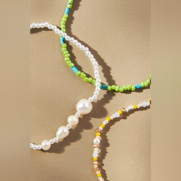 NWT Pearl Beaded Anklets, Set of 6 by Anthropologie - Picture 5 of 5